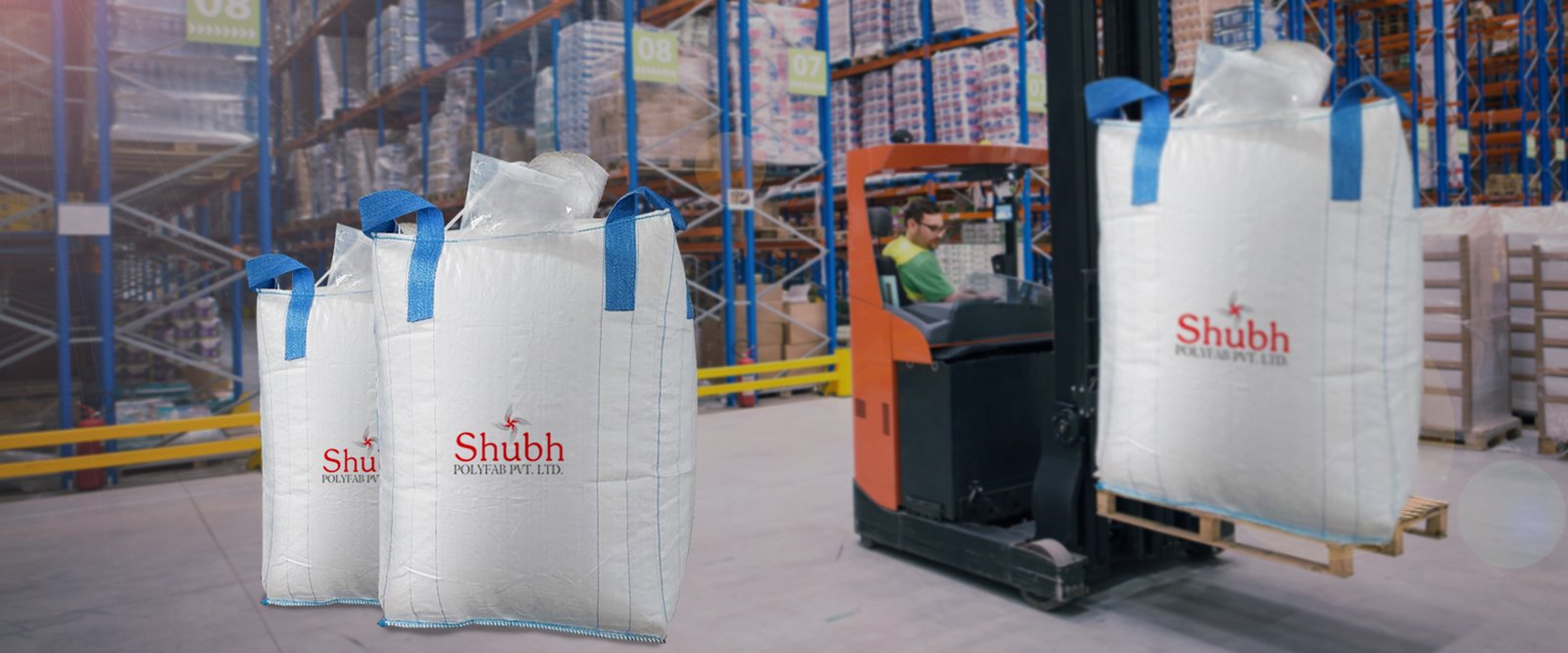 three Big bags of shubh polyfab brand